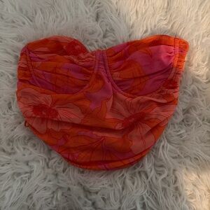 Zara Pink and Orange Floral Crop Top